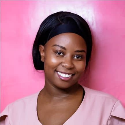 Beautiful woman with flawless skin in Johannesburg.