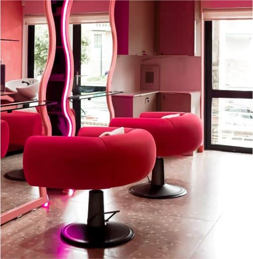 Stylish Pink Salon Chairs - The Pink Room Beauty Co.